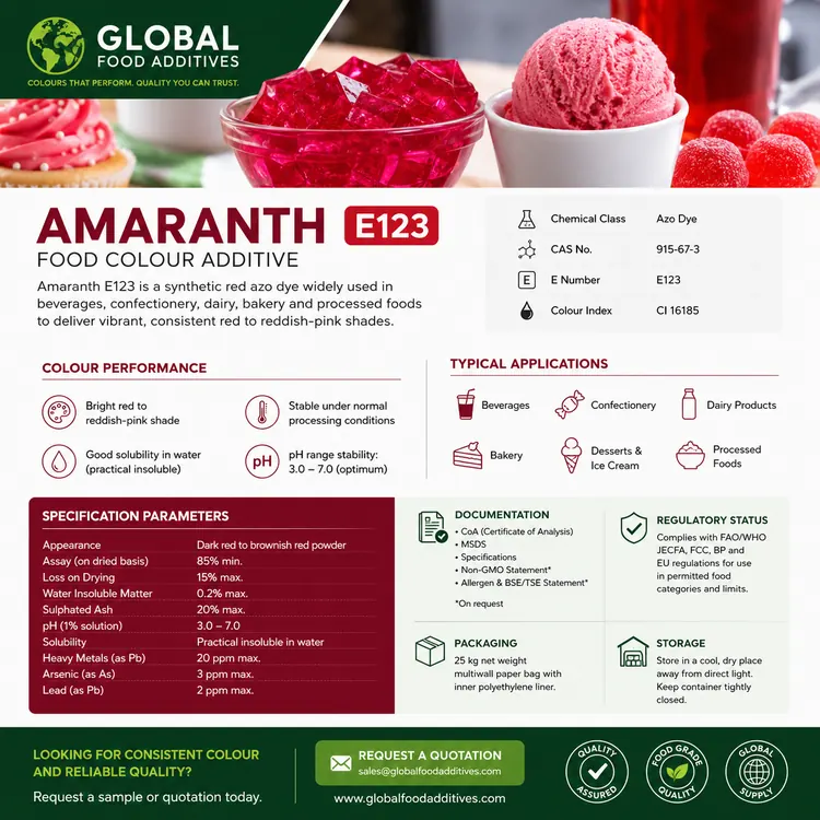 Amaranth E123 red food colour additive food additive ingredient illustration