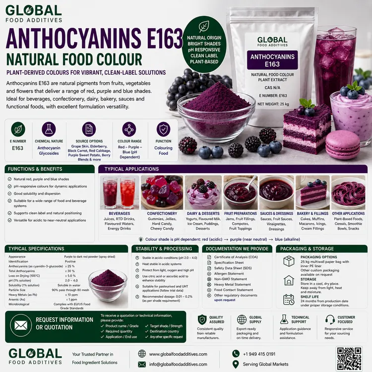Anthocyanins E163 natural food colour food additive ingredient illustration
