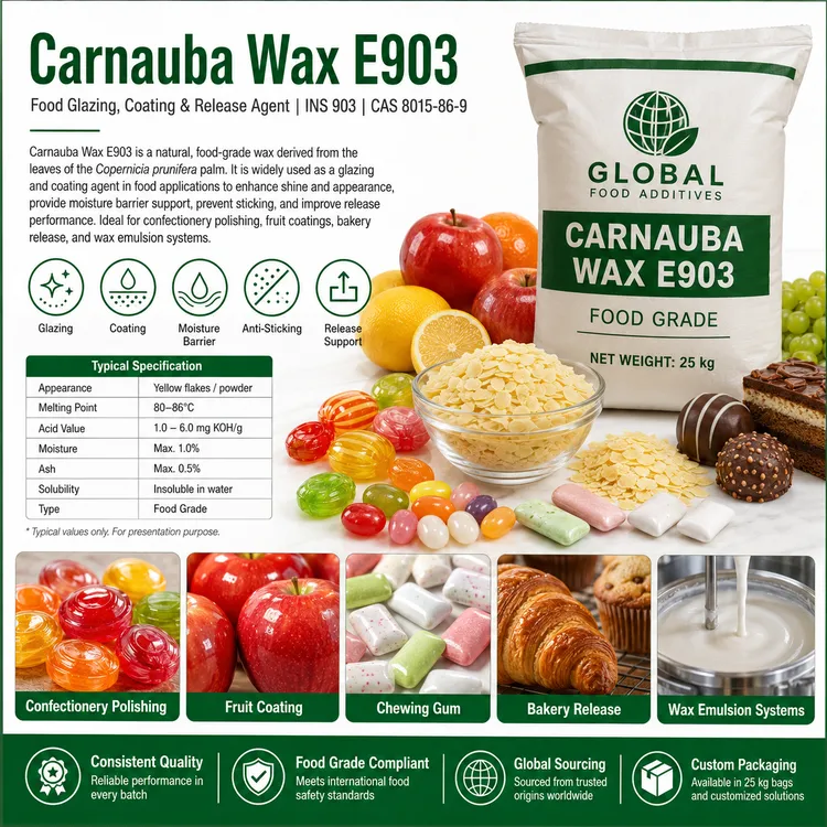 Carnauba Wax food glazing and coating ingredient food additive ingredient illustration