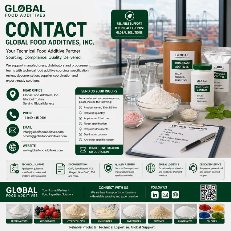 Contact Global Food Additives technical sourcing visual