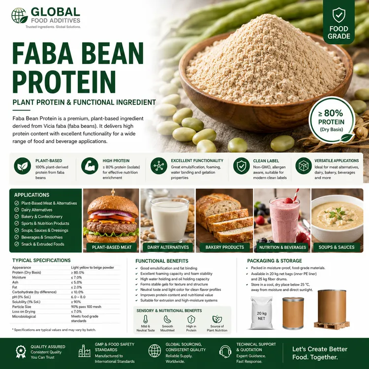 Faba Bean Protein plant protein functional ingredient food additive ingredient illustration