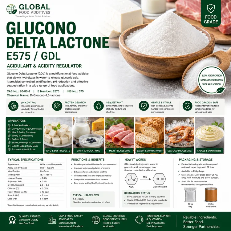 Glucono Delta Lactone food additive food additive ingredient illustration