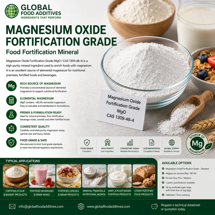 Magnesium Oxide Fortification Grade food additive food additive ingredient illustration