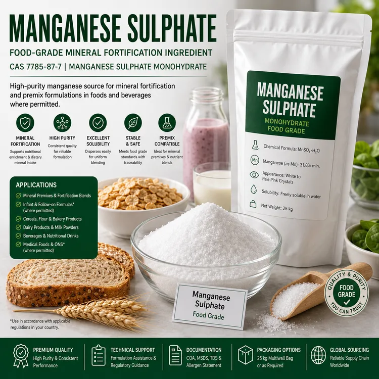 Manganese Sulphate food additive food additive ingredient illustration