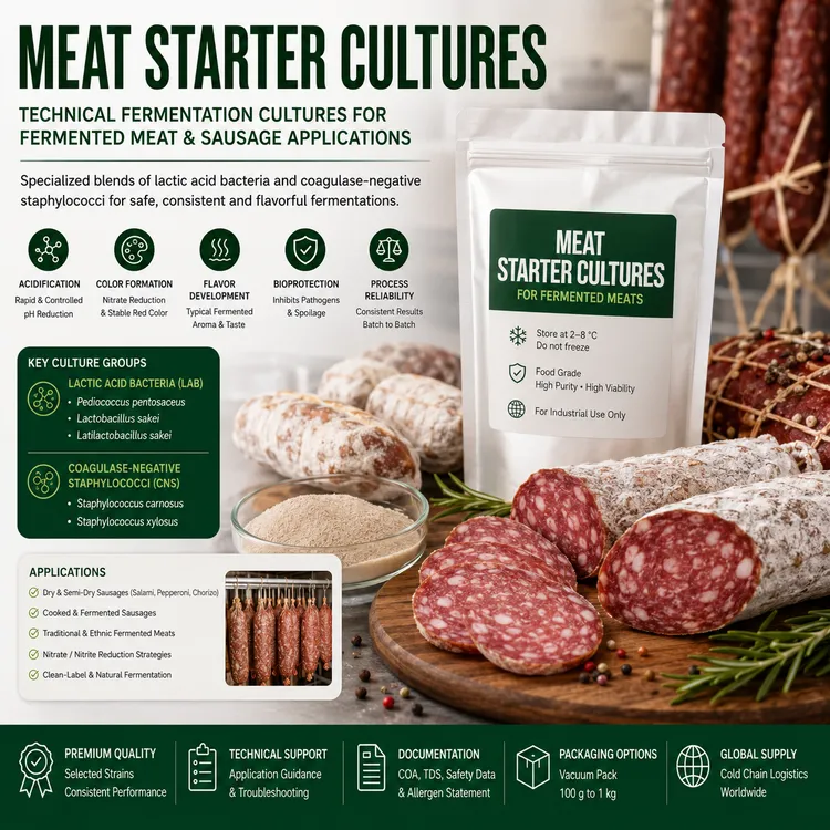 Meat Starter Cultures food additive food additive ingredient illustration