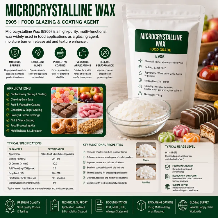 Microcrystalline Wax food additive food additive ingredient illustration