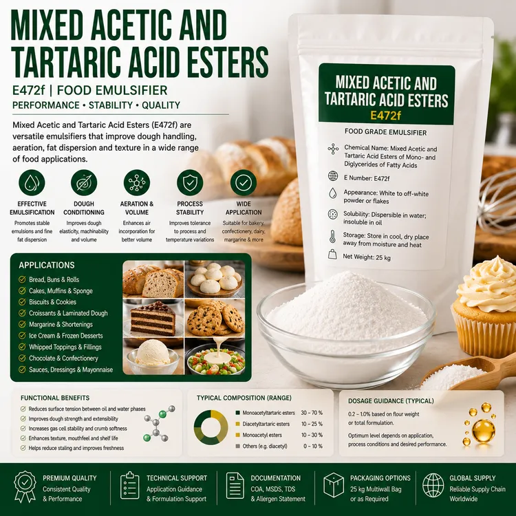 Mixed Acetic and Tartaric Acid Esters food additive food additive ingredient illustration