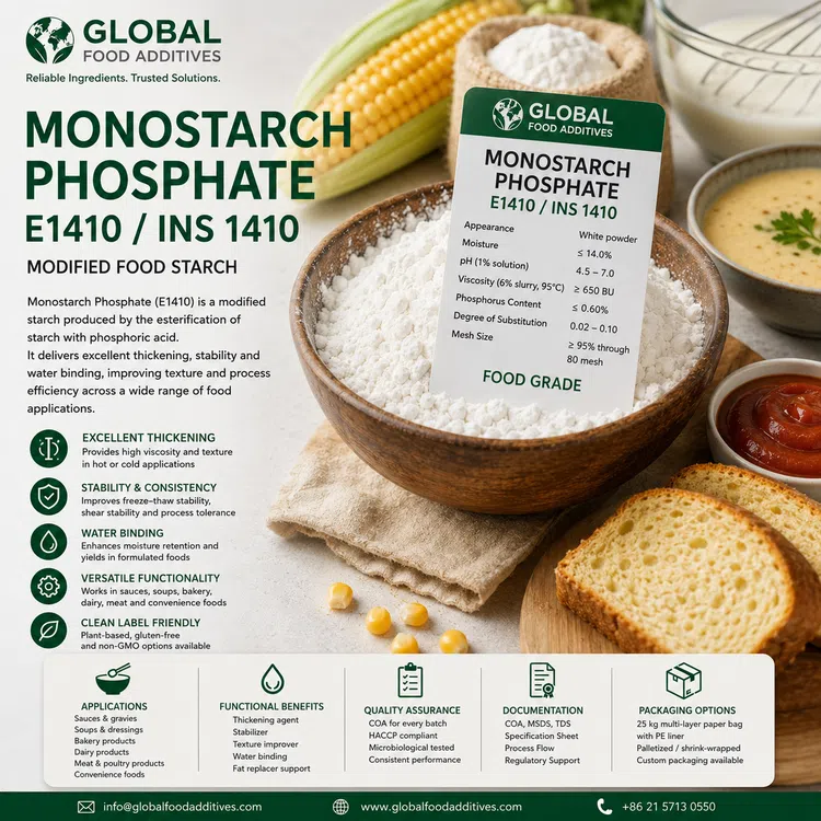 Monostarch Phosphate E1410 modified food starch for industrial food applications