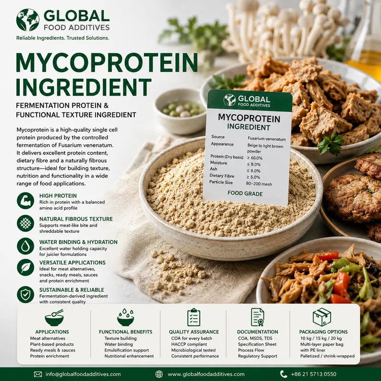 Mycoprotein Ingredient food-grade fungal protein and functional texture ingredient