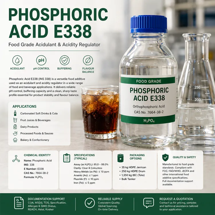 Phosphoric Acid E338 food additive food additive ingredient illustration