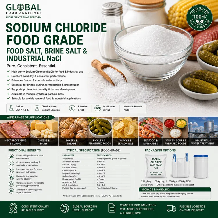 Sodium Chloride Food Grade food additive food additive ingredient illustration