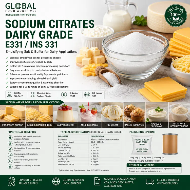 Sodium Citrates Dairy Grade food additive food additive ingredient illustration