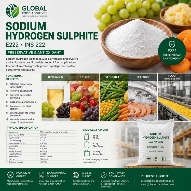 Sodium Hydrogen Sulphite food additive food additive ingredient illustration