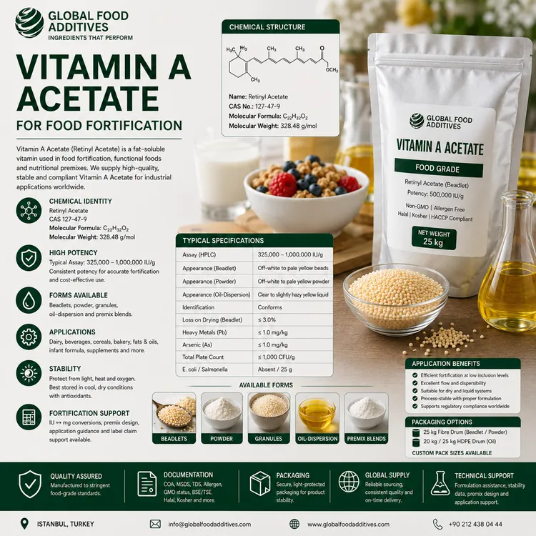 Vitamin A Acetate food fortification ingredient